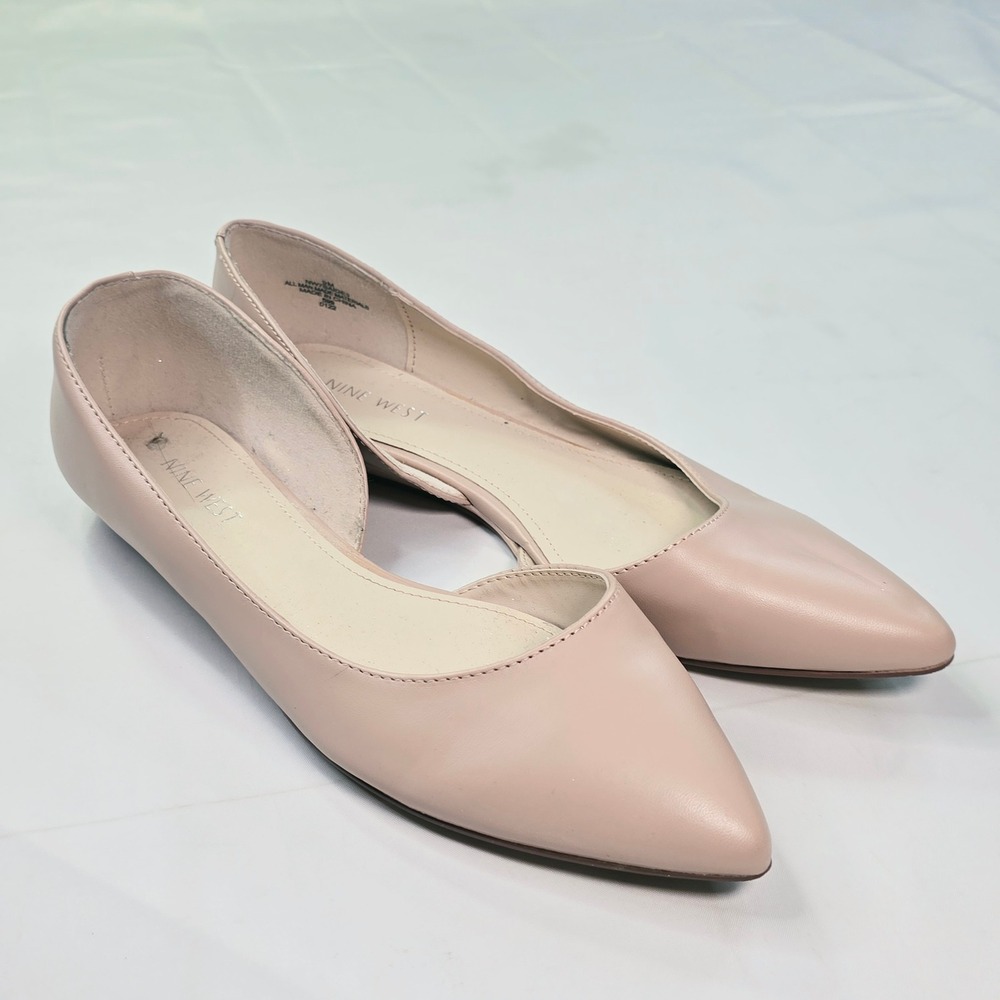 Nine West Women's Saige Flat 9M Pink D'Orsay Pointed Toe NW7SAIGE3